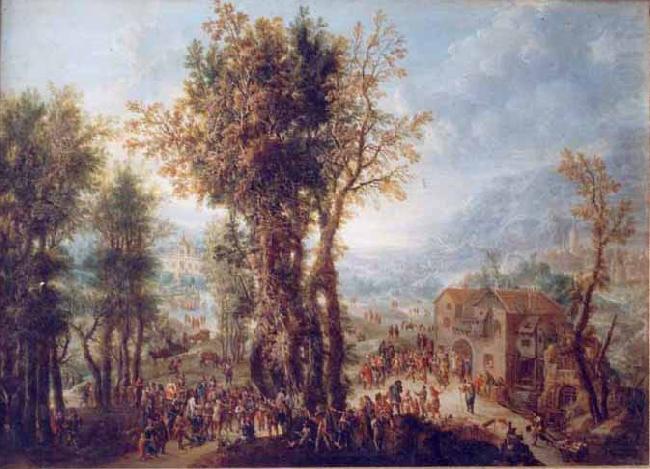 Paolo Alboni Folk Party near a Mill, oil on copper, in the collection of the Brukenthal National Museum china oil painting image